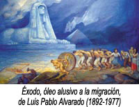 Exodo, óleo alusivo a la migración