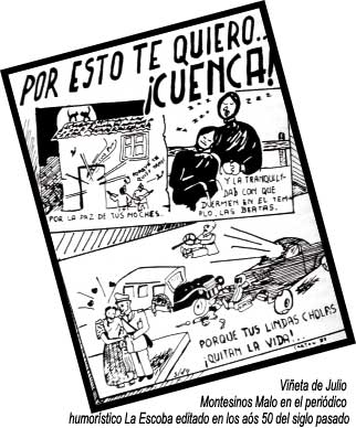 Viñeta de Julio Montesinos Malo en el periódico humorístico La Escoba editado en los aós 50 del siglo pasado