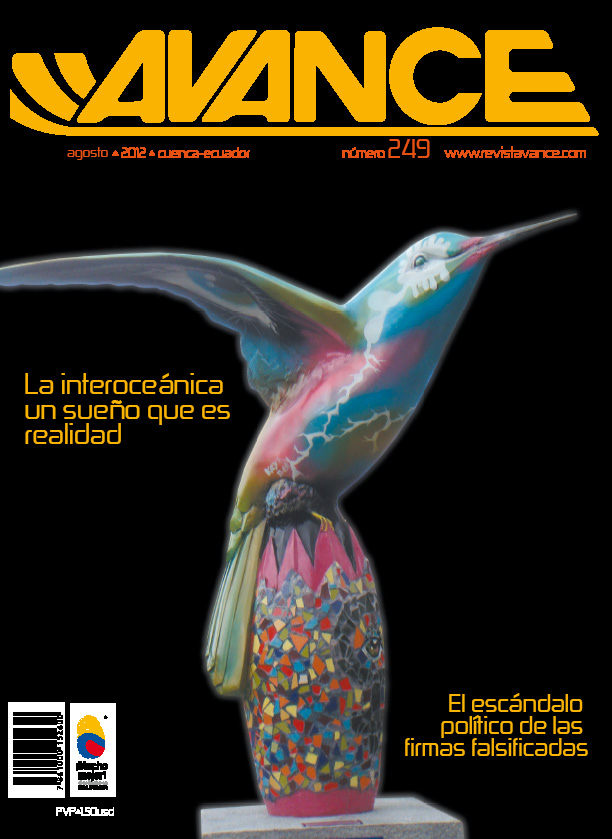 Portada de la Revista Avance del mes de Agosto de 2012