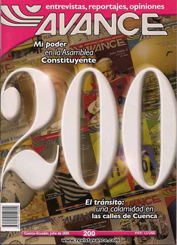 Portada de la Revista Avance del mes de Julio de 2008