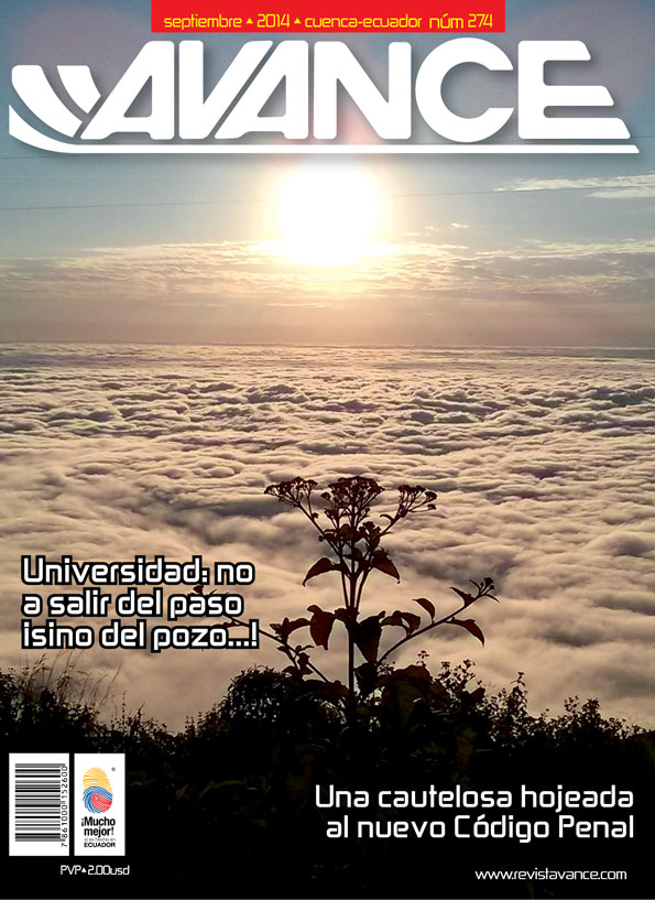 Portada de la Revista Avance del mes de Septiembre de 2014